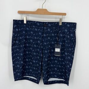 NWT Maelreg Shorts sz 36 Navy blue Hawaii Allover Golf Club Performance‎ Proflex